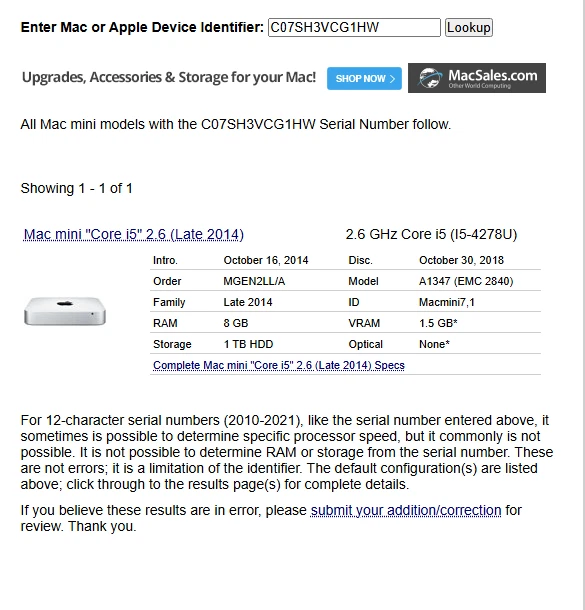 Apple Mac Mini 2014 Wiped Various Intel Core i5/i7 1.4-2.8ghz, 1TB, 4-8gb RAM - Image 3 of 4