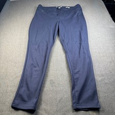 Nine West Womens Skinny Pants Navy Blue Stretch Elastic Waist Pull On Casual