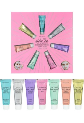 Get Your Glow On Face Mask Set   7-Piece Variety   Clay, Peel-Off, Glitter
