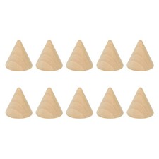 Wood Cone Ring Holder, 10 Pcs Finger Jewelry Display Stand, Black 25x25mm
