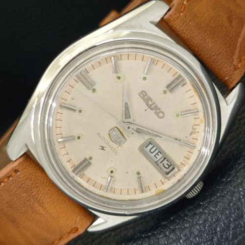 JAPAN VINTAGE SEIKO 5 AUTOMATIC 6319A MENS ORIGINAL DIAL WATCH a702383-1