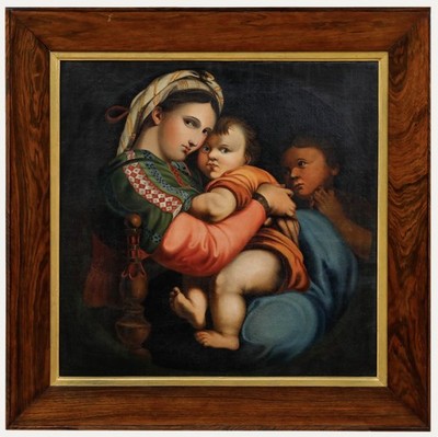 After Raphael (1483-1420) - Öl Aus Dem 19. Jahrhundert, Madonna Della Sedia