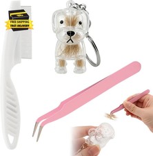 Dog Hair Collector Keychain, Dog Fur Storage Bottle, Charm Memorial Pendant Port