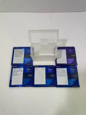 5 Sony 80 Minute Color collection Minidisks Used/Untested w/ case