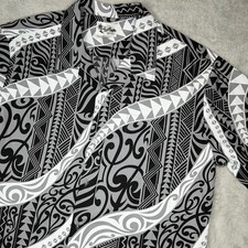 Vintage Howie Men Hawaiian Tribal Shirt Short Sleeve Made In USA 3XL Tropical
