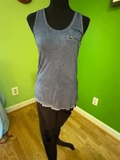 POL Mineral Wash Zipper Racer Tank Top