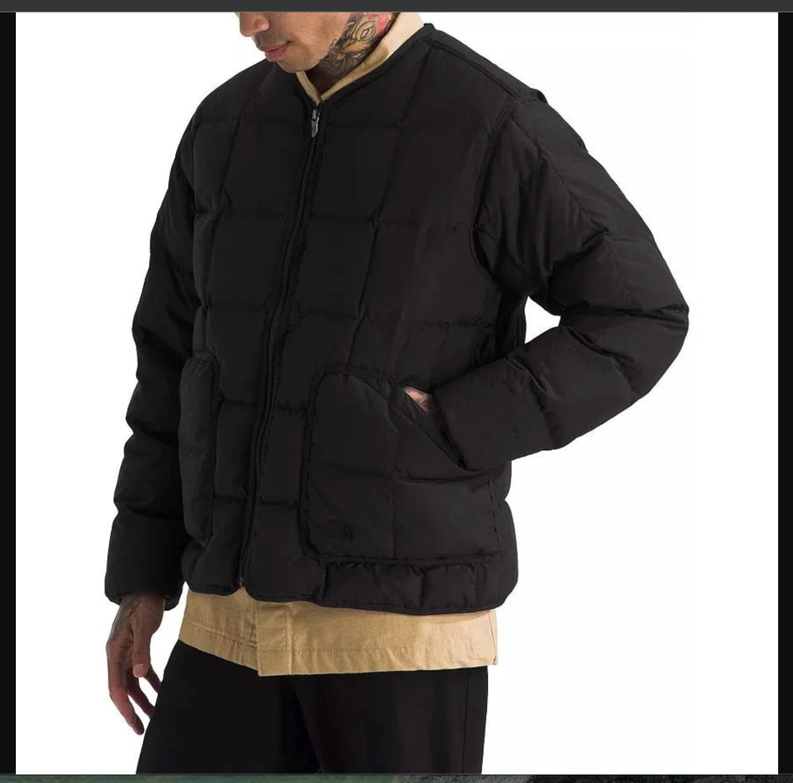 NEW XL BLACK The North Face M66 Round Neck Zipper Loose Long Sleeve Down Jacket image 2
