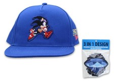 Sonic the Hedgehog 3-In-1 Design Adjustable Baseball Hat  One Size