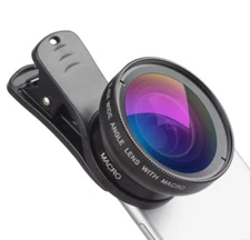 📱 Phone Camera Lens Kit 0.45X Wide Angle & 12.5X Macro HD Clip-On Lens