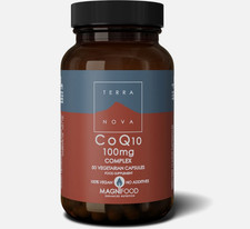 Terranova CoQ10 Capsules Complex 100mg 50 Pack Vegan Free from Gluten Corn (B20)