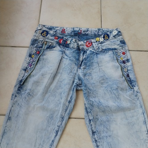 Dolce & Gabbana, Collection Vintage Chic Pantalon Jean Dolce Gabbana Mixte 2KY Bon État Et Rare..