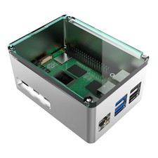 anidees Aluminum Extra High Pi case for Raspberry Pi 5   Silver AI-PI5-SG-H 