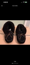 Ugg Alena Suede Cuffed Moccasin Slipper In Black Size 7