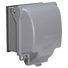 Gray Metal Weatherproof 2 Gang Extra Duty In-Use Cover Metal Cover