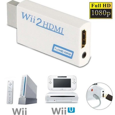 Wii to HDMI Converter Adapter for HDTV 720p 1080p HD Upscale 3.5mm Audio Output