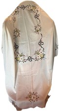 Embroided Table Cloth Scalloped Edges  Beautiful