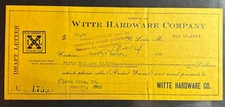 1914 Witte Hardware Company Check, St Louis Missouri Bank Receipt Ephemera