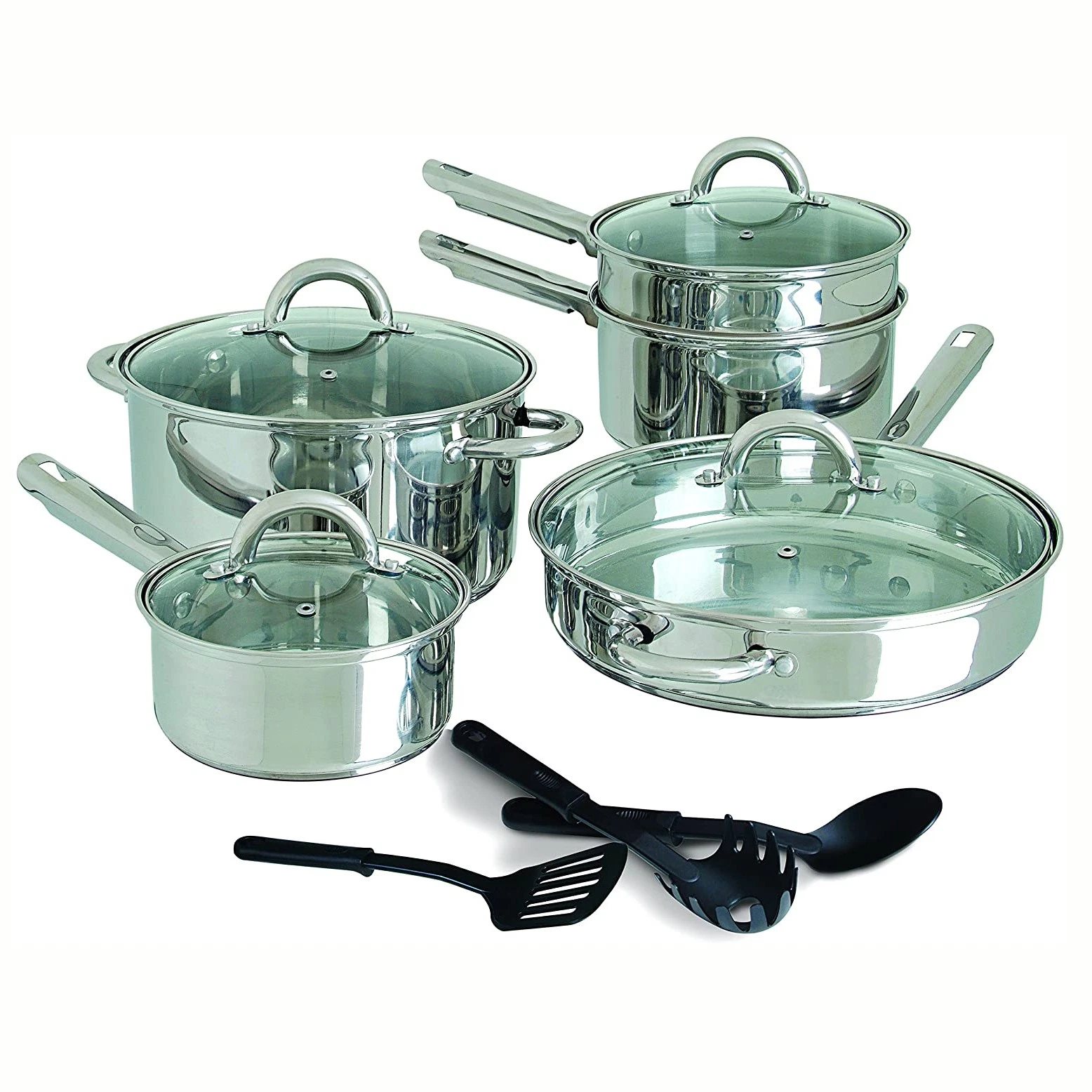 Gibson - Home Abruzzo Stainless Steel 12 Piece Cookware Set