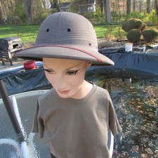 Vintage Military Pith Sun Hat Hard Helmet With Chin Strap