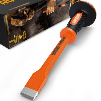 Heavy Duty Masonry Chisel, 12 inches Flat Brick Chisel with Hand Protection C...