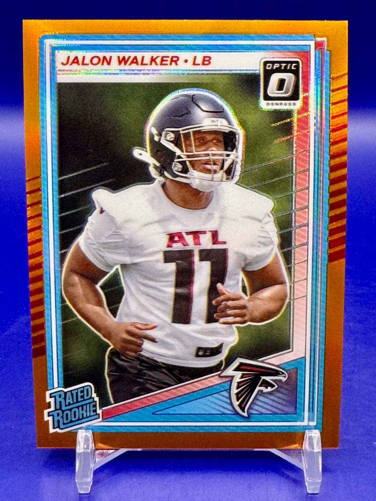 2025 Panini Donruss Optic Jalon Walker #290 Rated Rookie Orange Prizm (RC) /299