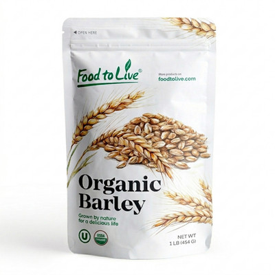 Organic Whole Unhulled Barley   Premium Quality Seeds with Husk Intact. Kosher