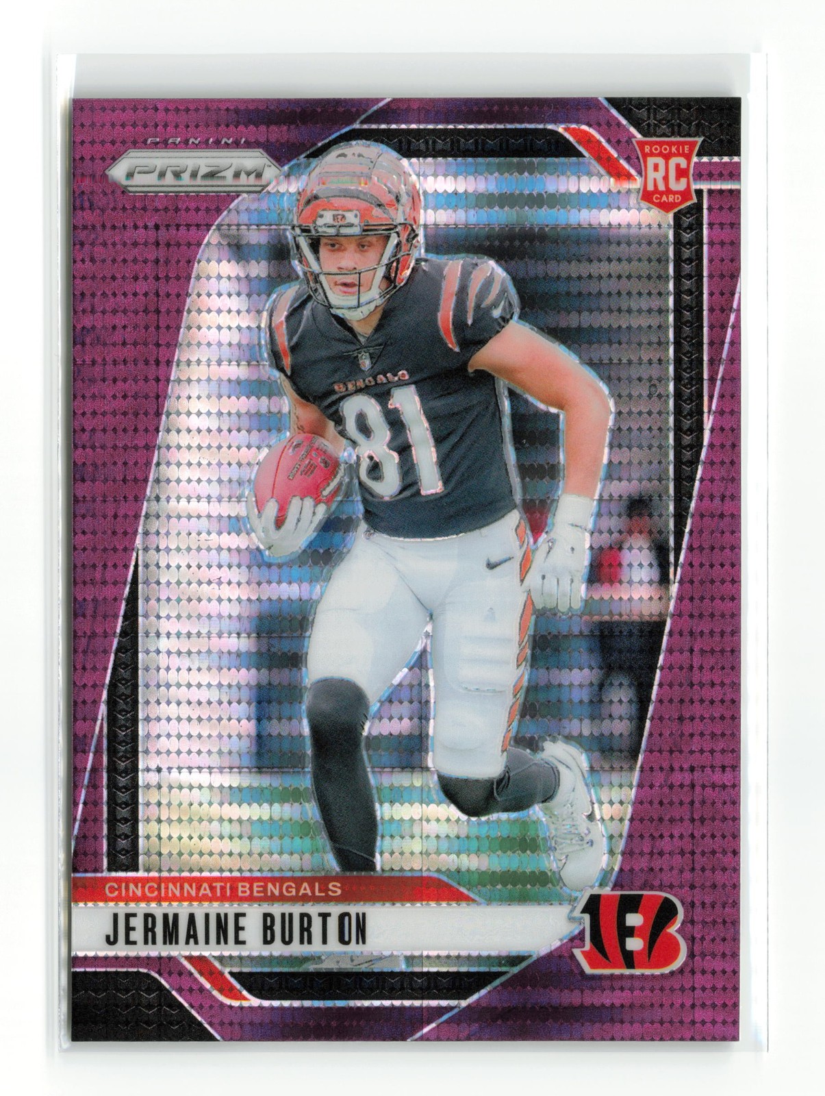 2024 PANINI PRIZM JERMAINE BURTON #350 PURPLE PULSAR RC BENGALS