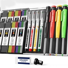 4PCS Carpenter Pencils with Sharpener, Heavy Duty Woodworking Pencils, Mechan...