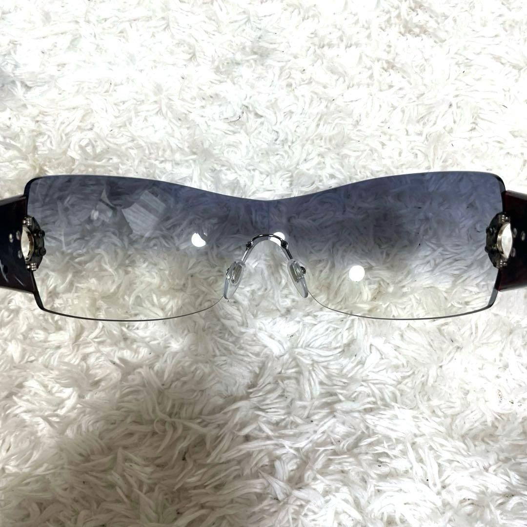 BVLGARI ブルガリ スワロフスキー サングラス 652-B BVLGARI 652-B Sunglasses Flower Bijou Swarovski Rimless Red