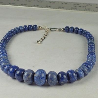Jay King DTR Graduated Lapis Lazuli Bead Necklace Sterling Silver Blue 21''
