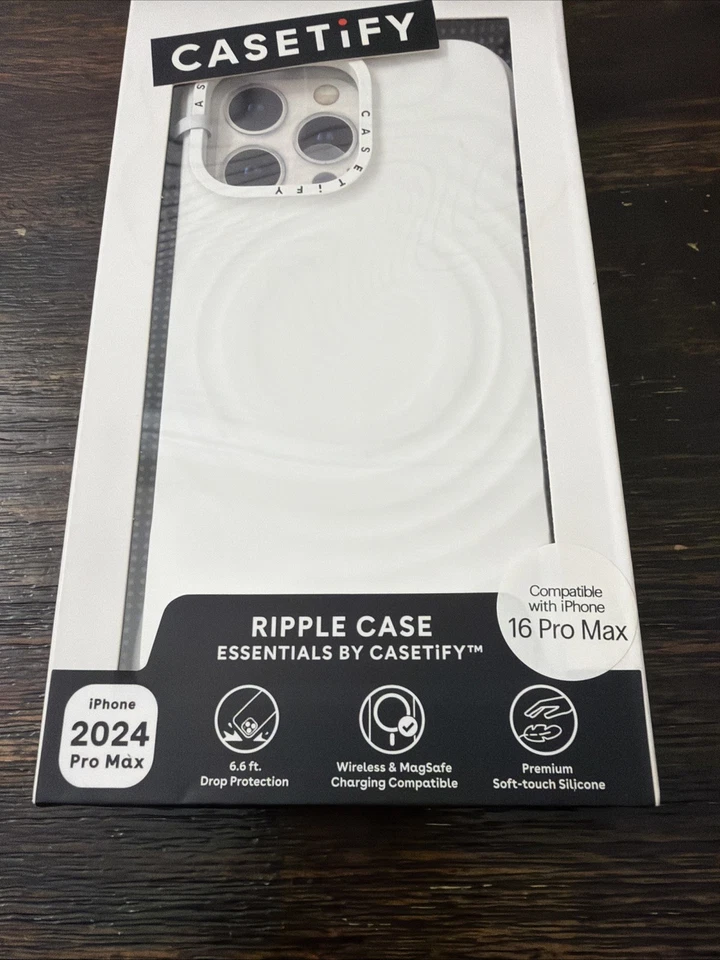 CASETiFY Essentials Ripple Case w/Magsafe for iPhone 16 PRO MAX White NEW - Image 2 of 4