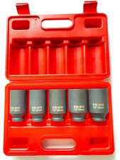12 Drive 12 Point 5pcs Deep Spindle Axle Nut Socket Set 30 32 34 35 36mm