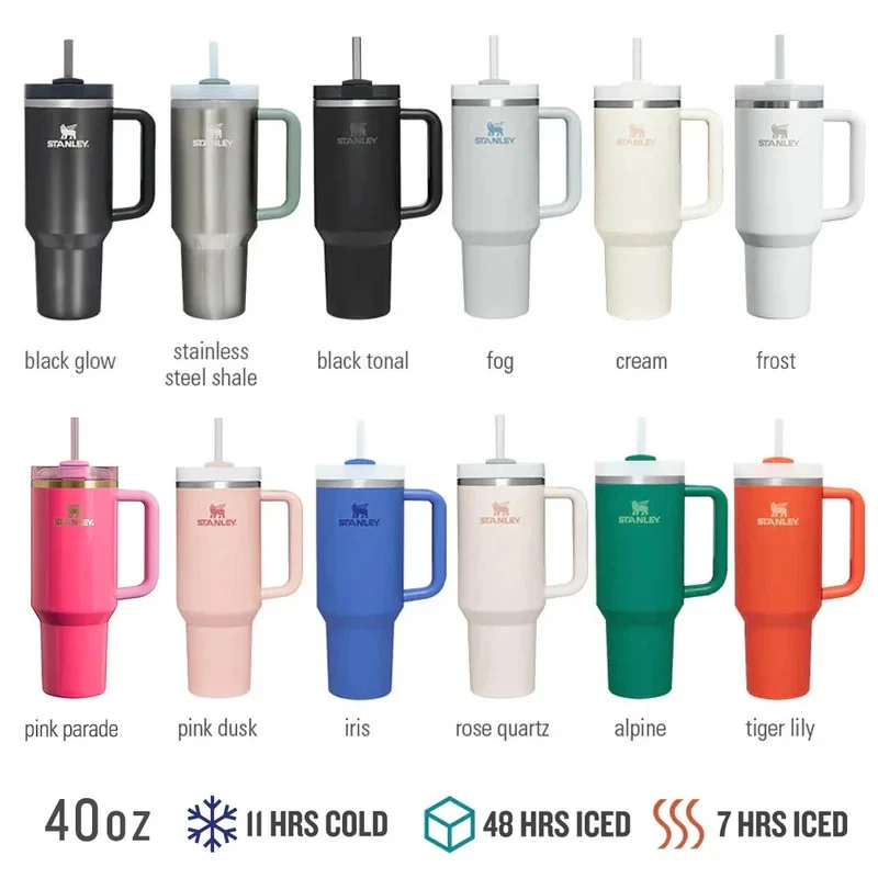 STANLEY SERIES 40 OZ 40oZ Stainless Steel Water Bottle Travel Tumbler Cup with Straw Lid Insulated UK