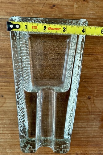 Vintage MCM Blenko Clear Glass Cigar Cigarette Ashtray Coffin 7”L MINT - Picture 4 of 11