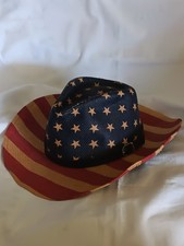 American Flag Cowboy Straw Hat One Size Fits Most