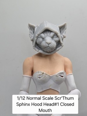 3d Printed SCR'TUHM SPHINX HOOD HEAD #1 6'' 1:12 Classified/Legends SCALE 