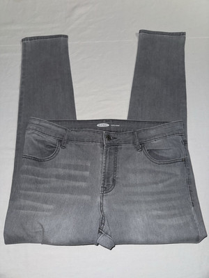 Old Navy Jeans  Super Skinny Gray High-Rise Distressed Stretch Womens  12 NWOT!