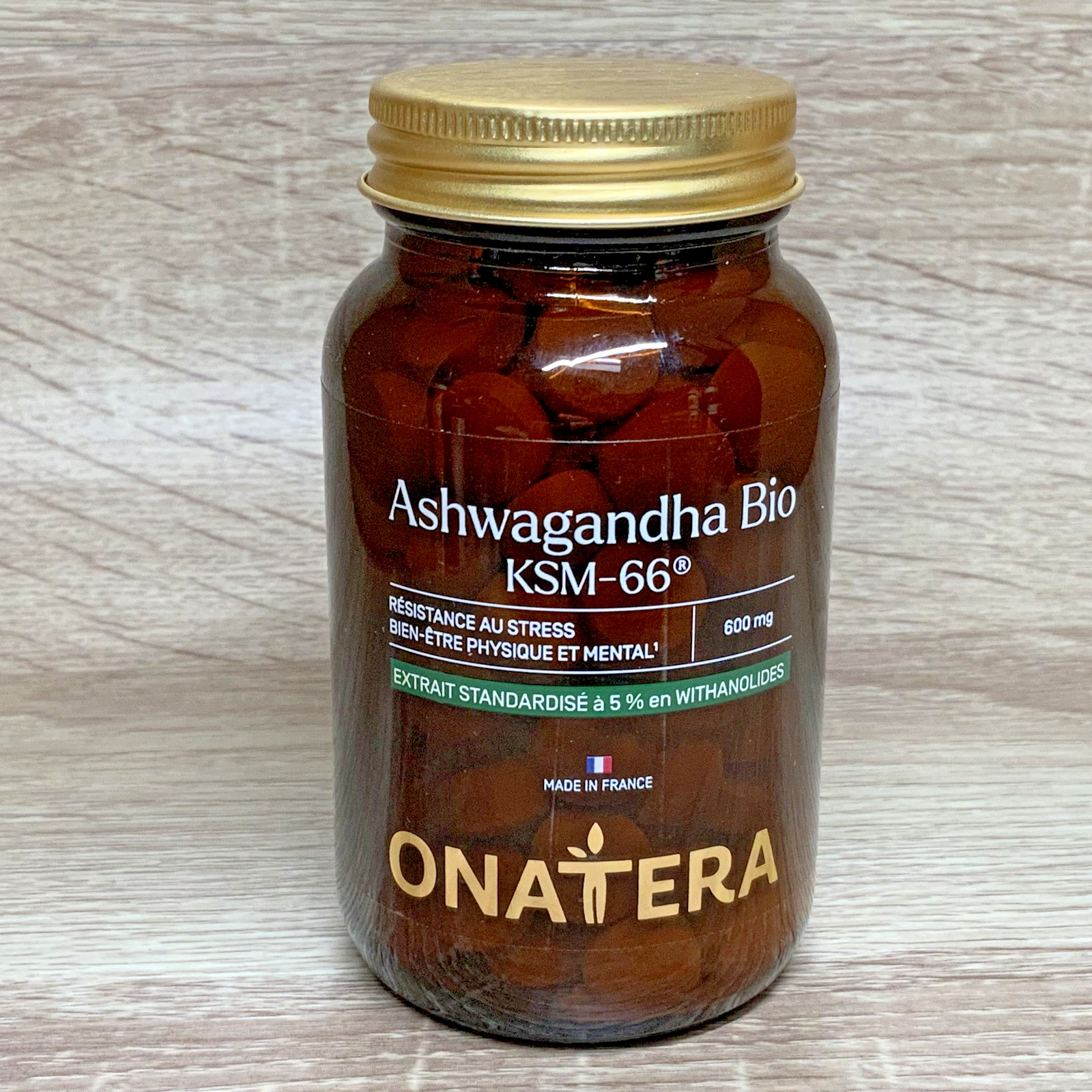 Ashwagandha KSM-66 bio 600 mg d'ONATERA, l'excellence de la phytothérapie en 120 comprimés