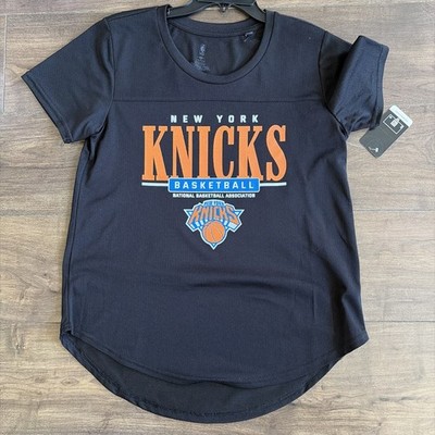NWT Official UNK Women's New York Knicks Black Mesh Round Neck Shirt Size Large