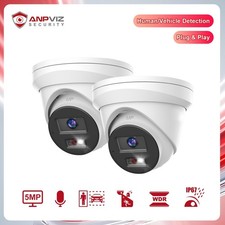 Anpviz 5MP PoE Outdoor Security IP Camera with Audio Human Vehicle Detection 2PC