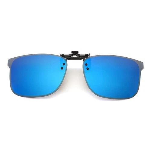 Walleva Polarized Clip On Flip Up Sunglasses Blue Lens Fits Prescription Glasses - product listing photo