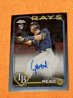 Curtis Mead RC AUTO 2024 Topps Chrome #RA-CME ROOKIE AUTOGRAPH - Tampa Bay Rays
