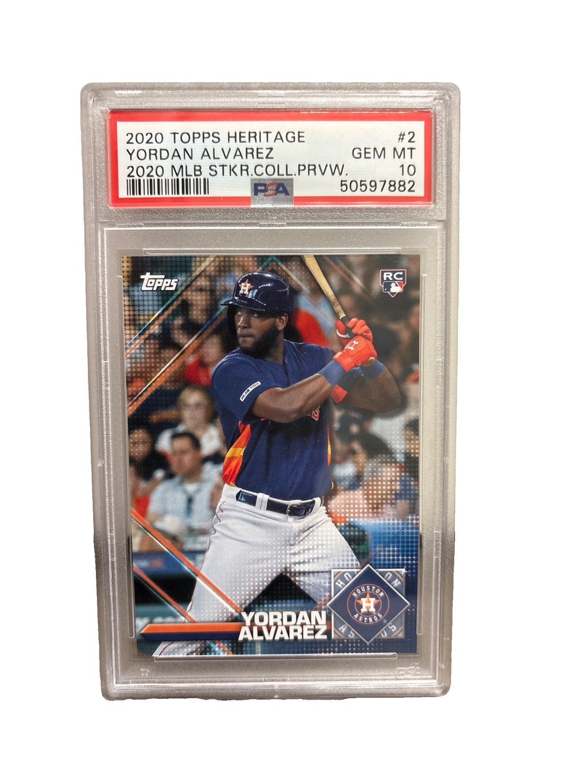 2020 Topps Heritage YORDAN ALVAREZ Rookie MLB Stkr Coll. Prvw RC PSA 10 GEM MINT