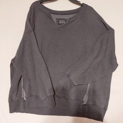 American Eagle This Feels Seriously Lived In Sweatshirt Women L Gray AE  Soft