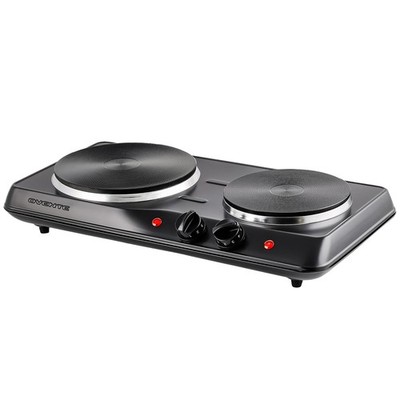 Electric Countertop Double Burner, 1700W Cooktop with 7.25'' and 6.10'' Cast Iron