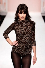 Agent Provocateur leopard bodysuit M corset top belt vintage Iona BODY pussy bow