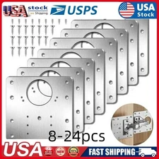 1-24Hinge Repair Plate for Cabinet Door Stainless Steel Hinge Repair Bracket Kit
