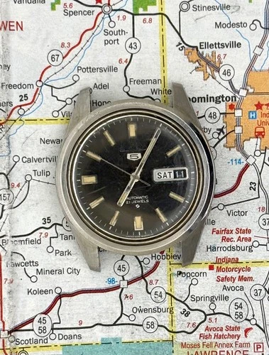 Vintage 1960s Seiko 5, 21 Jewel Automatic Watch, 6119B: AS-IS for parts / repair