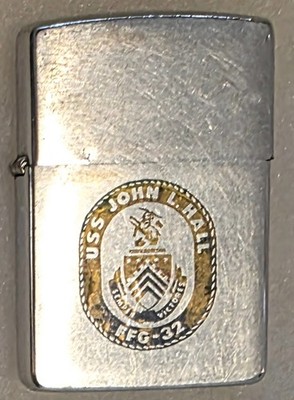 Vintage Metal Zippo, USS John L. Hall FFG-32, Fast Frigate, Guided Missile  Ship