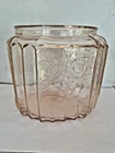 Pink Depression Glass Cookie Jar/ Biscuit Jar Anchor Hocking Open Rose No Lid